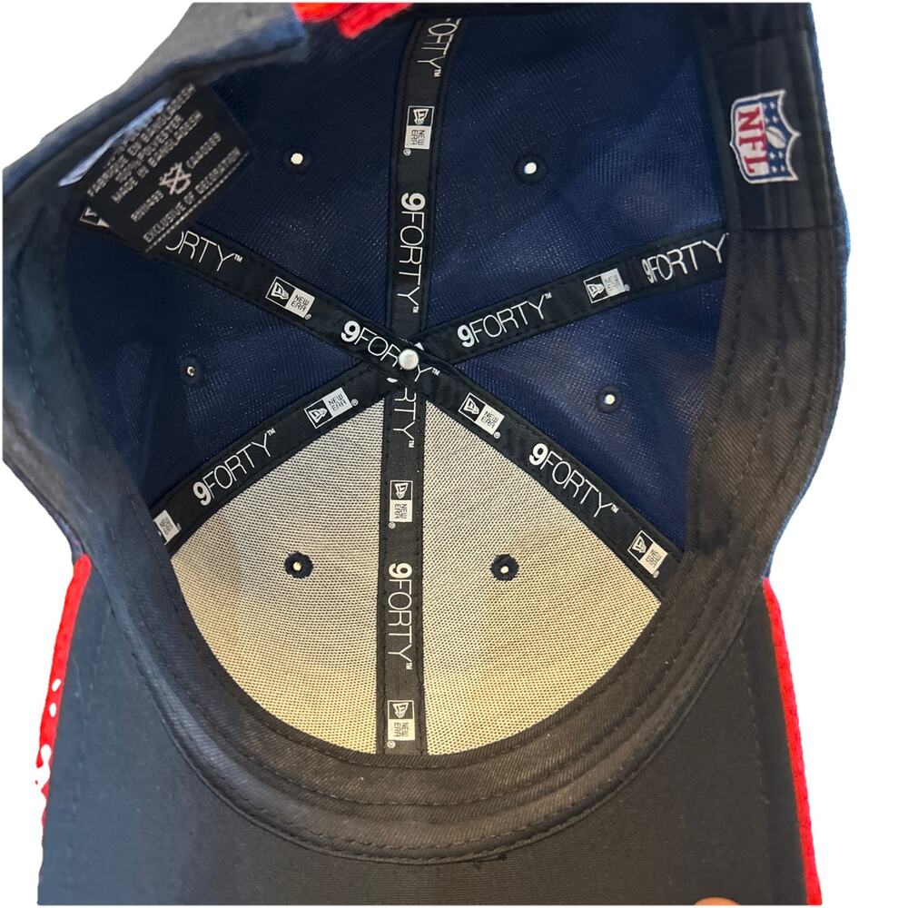 Patriots NFL hat embroidered y2k red New Era Block Team 49 Hat-Navy/Red NFL - Picture 6 of 8